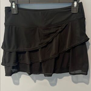 Black Layered Beach Skirt with built in shorts M